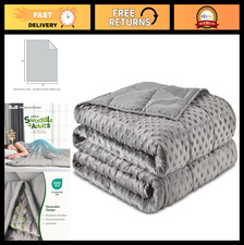 60x80in 15lbs Weighted Blanket for Adults - Soft Minky Cooling Throw for Calm Sl