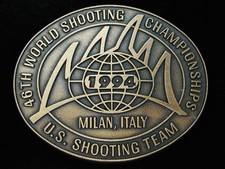 QE15171 NOS 1994 46TH WORLD SHOOTING CHAMPIONSHIPS US SHOOTING TEAM BUCKLE