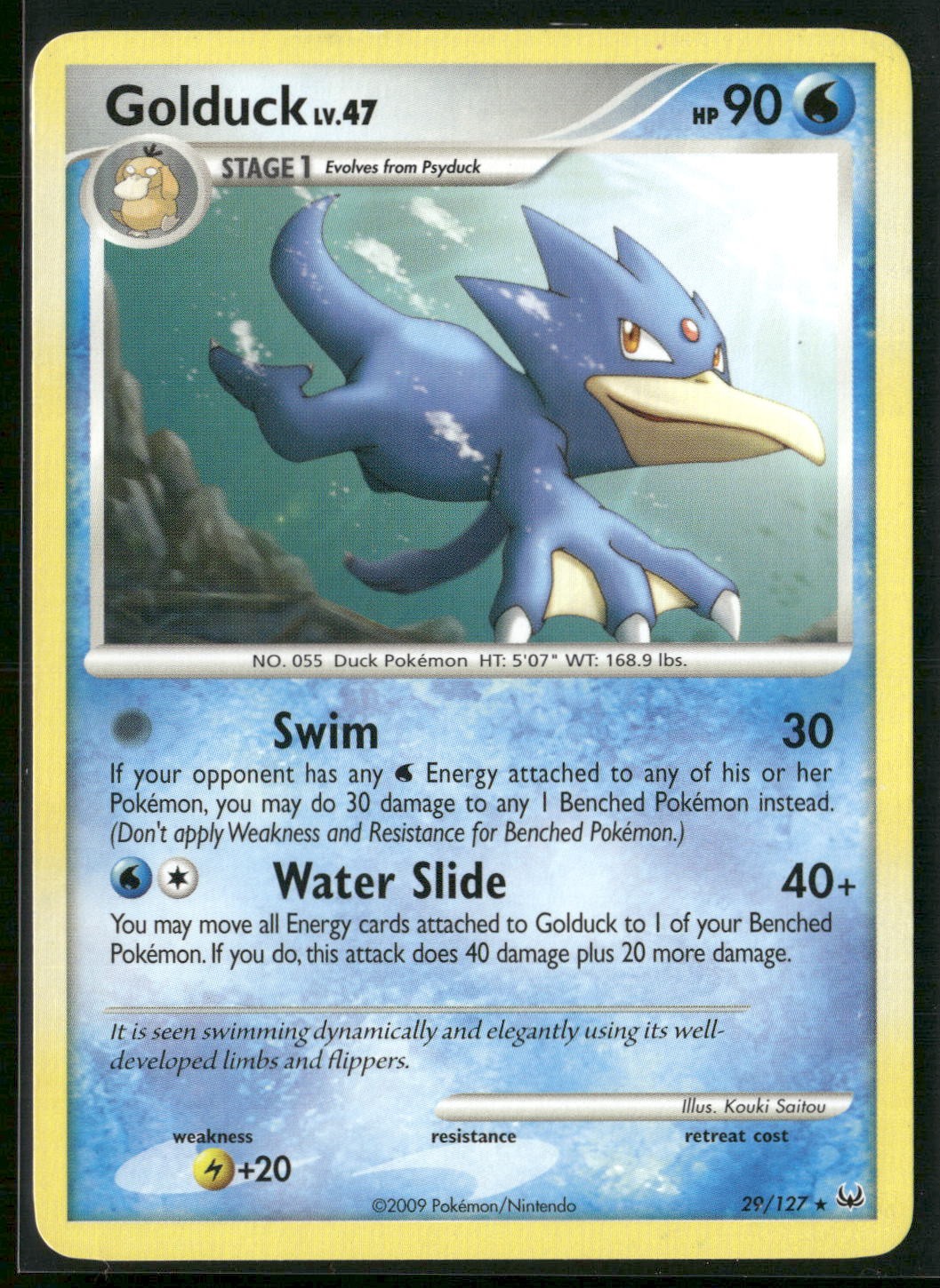 Golduck 29/127 Rare Platinum Pokemon Lightly Played
