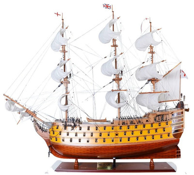XL Painted HMS Victory Nelson's Flagship 58'' Tall Ship Model Wood Fully Built