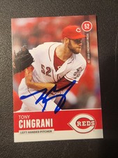 Tony Cingrani Autograph Signed 2016 Kahn's Cincinnati Reds Card