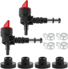 2 Pack 90 Degree Fuel Gas Shut Off Valve with Clamp for Engine Generator