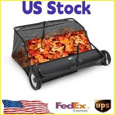 48"Lawn Sweeper Tow Behind,Heavy Duty Yard Sweeper Pull Behind with 25Cu.Ft Larg