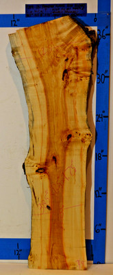 FIGURED Phoenix Flame BE Maple Live Edge GRADE 4 38x12x1.7 Dried & Planed EB9-18