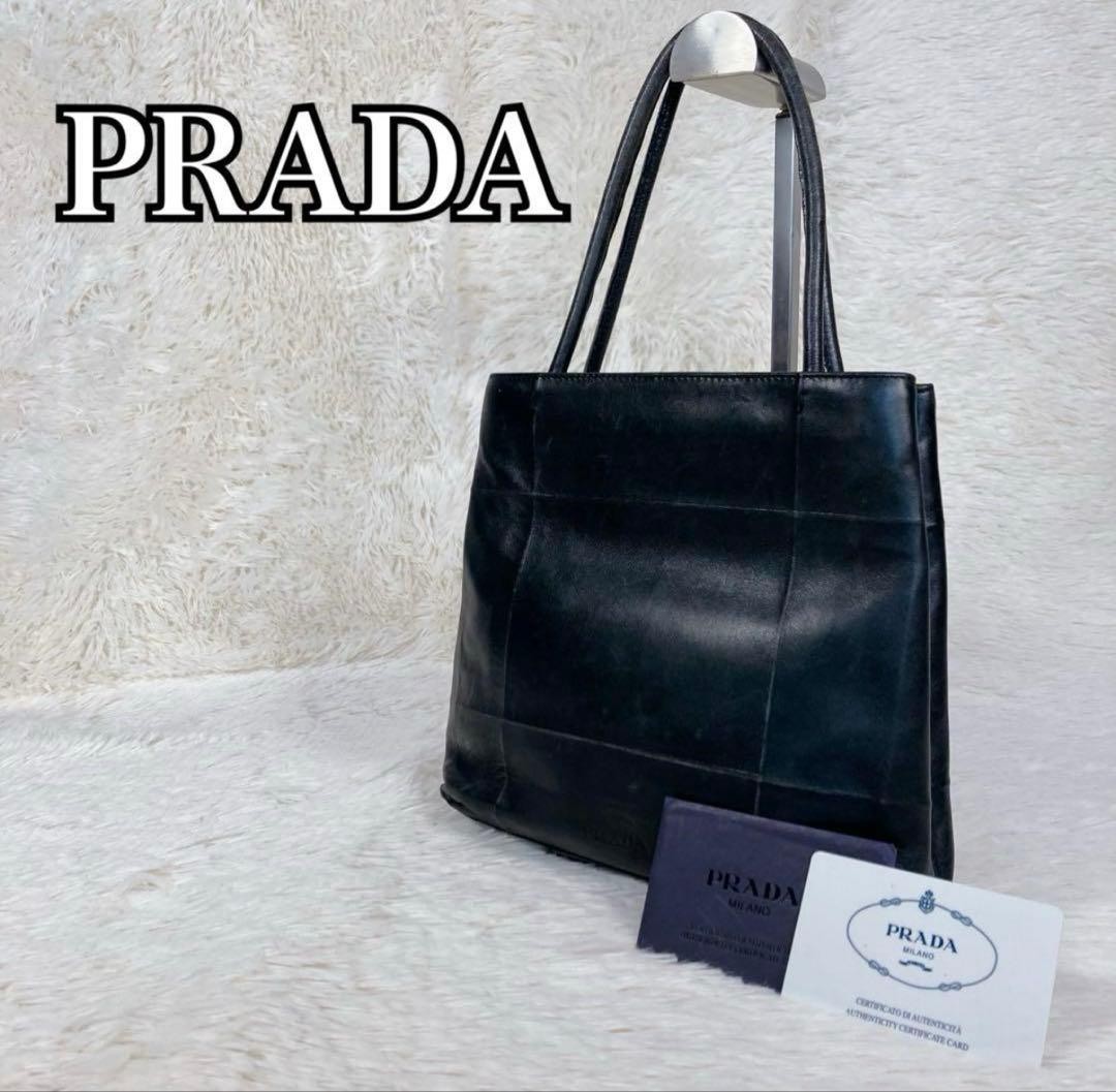 バッグ Archive Prada leather Tote bag black