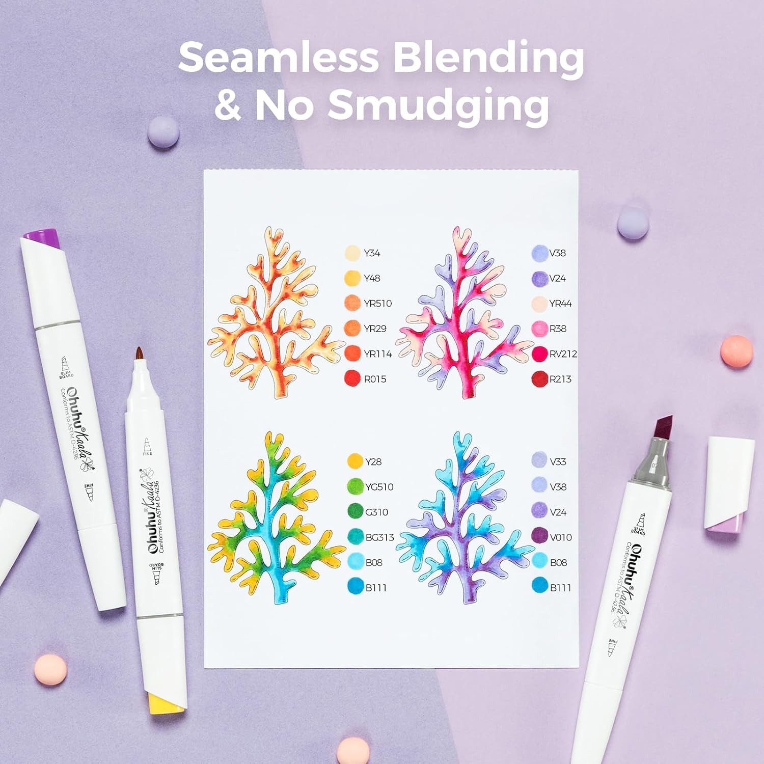 Ohuhu Alcohol Markers: 60 Colors 1 Count (Pack of 61), 60 Illustration 