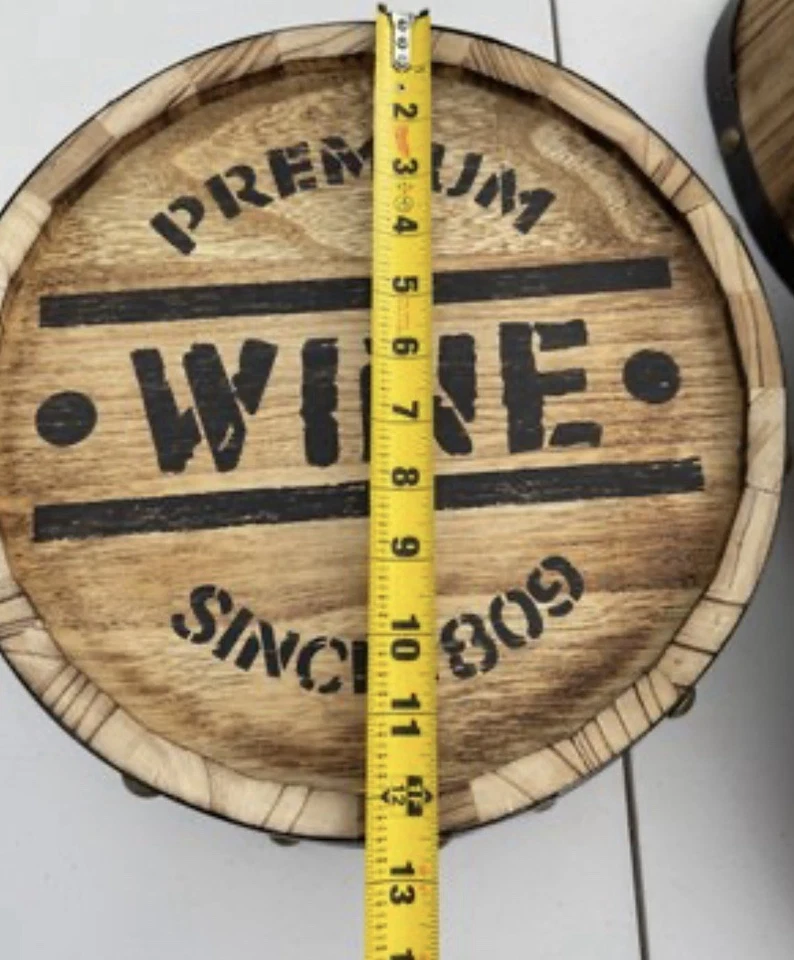 "Bandeja de placa de pared de barril de vino Ashland barra de madera pub 12"" de diámetro" Foto 2 de 4