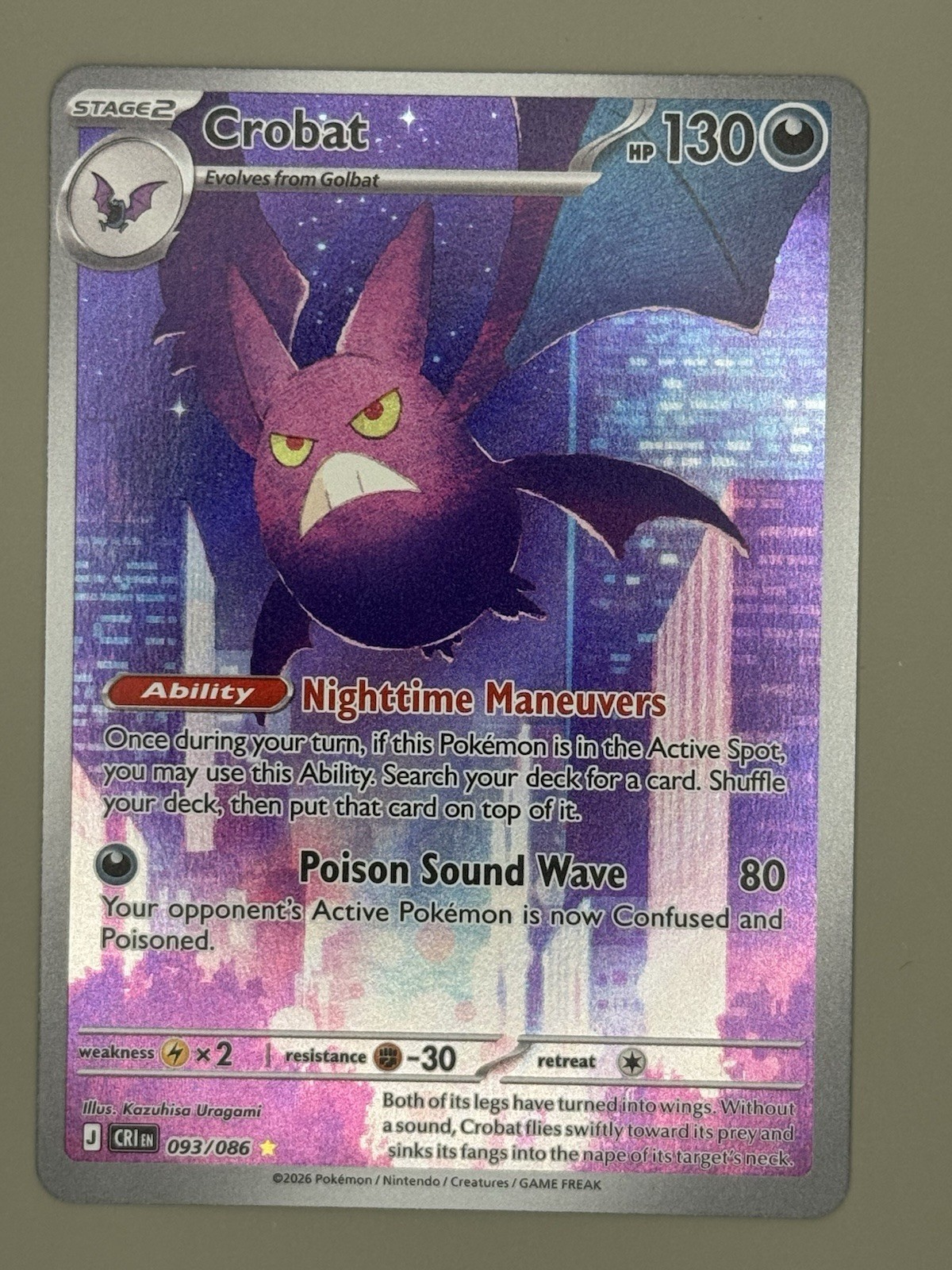 Crobat 093/086 Me04: Chaos Rising Holo