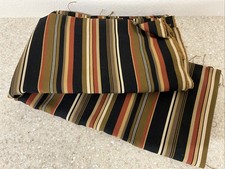 Designer Fabric Remnant Brown Red Black Stripes See Pictures For Measurements
