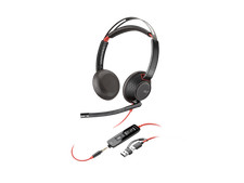 Poly Blackwire 5220 Stereo USB-C Headset 3.5mm Plug USB-C/A Adapter
