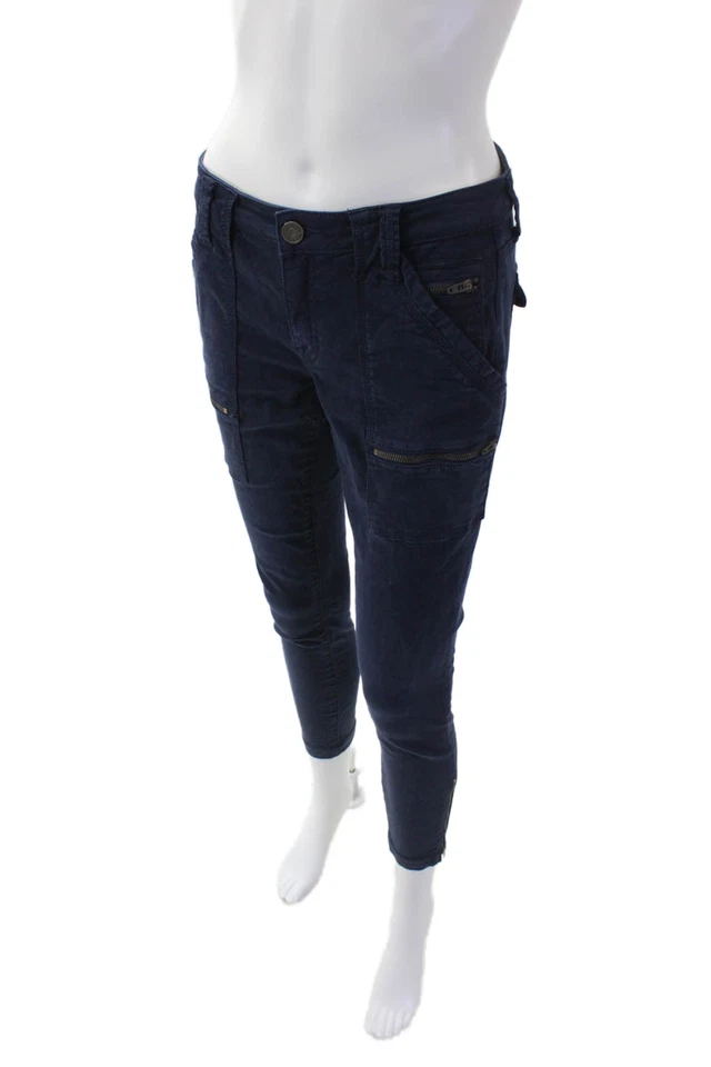 Pantalones de mezclilla Joie Jeans para mujer Park pierna ajustada cargo azul marino algodón talla 27 Foto 2 de 4