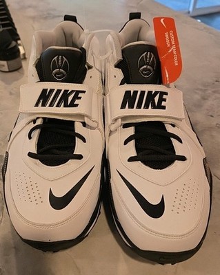 Nike Zoom Code Pro Shark Football Cleats Size 13.5 W, White & Black NEW