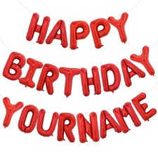 65 Pcs 16 Inch Red Happy Birthday Balloons and 2 Sets A-Z Foil Letters Balloo...