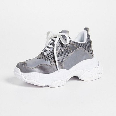 JEFFREY CAMPBELL Lo-Fi Mom Mod Sneaker Grey Reflective Free People Gray Size 7.5