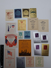 Philatelic Souvenir Label Ad lot  Women's Stamp Clubs NY LA 1941 1956 WISC WPS