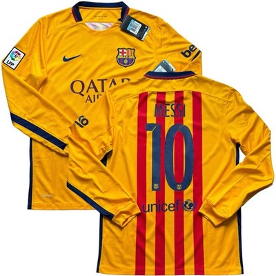 2015/16 Barcelona Away Jersey #10 Messi Medium Nike Long Sleeve