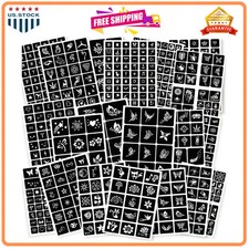 575pcs Temporary Tattoo Stencils 20 Sheets Henna Body Paint Art Reusable Kit