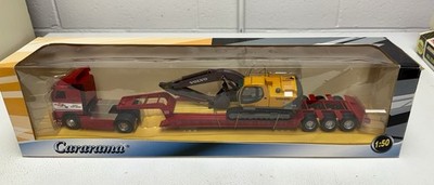 Cararama 1/50 Scale 566 - Volvo FH12 Truck ashw my  & Volvo track hoe - Johnsons