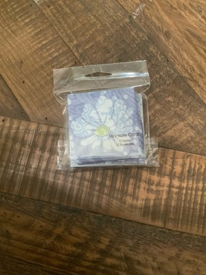 Blue Floral Mini NOTE CARDS - Set of 12 - With Envelope NEW Sealed
