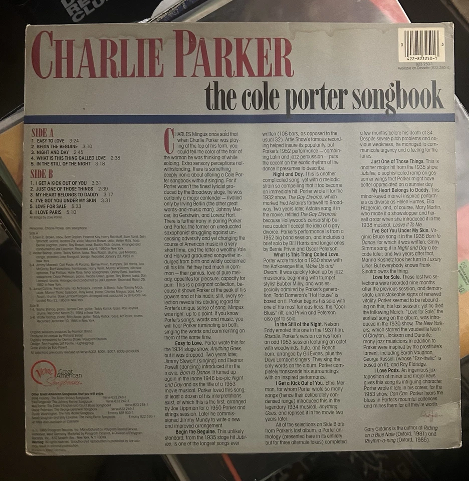 Charlie Parker - ‘A Cole Porter Songbook’ Cole Porter Compilation 12” - Image 2 of 4