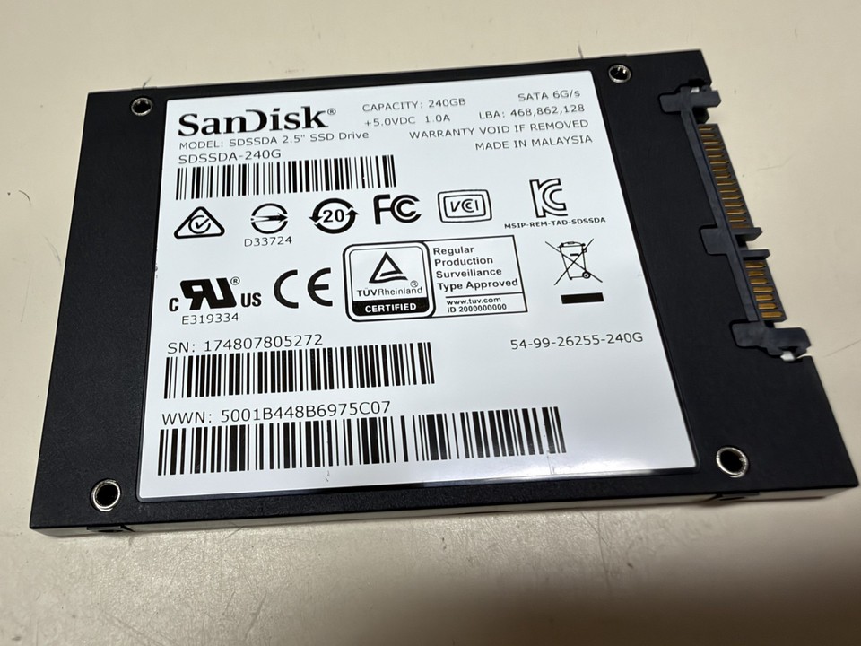 Ssd Picture Computer SAN DISK SSD PLUS SSD SOLID STATE DRIVE 240GB SATA 6G/S WORKING SDSSDA ...