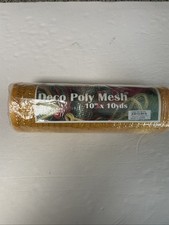 Deco Poly Mesh Ribbon Metallic Yellow Gold 10  X 10 Yards