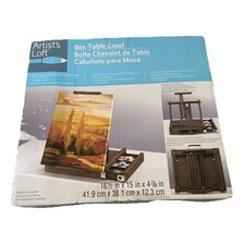"Artist Loft" Box Table Easel Brown Wood with Storage Drawer NIB