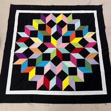 Handmade Family Reunion Baby Quilt Top 47x47" Pieced BABY/BED/Wall Decor