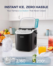 NEW - EUHOMY Countertop Ice Maker Machine with Handle, 9 Ice Cubes in 6 Mins