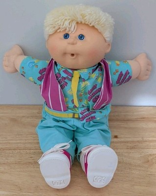 Vintage Cabbage Patch Kids Happy Birthday Blonde Boy 1990 Hasbro First Edition