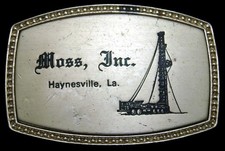 RG26133 GREAT VINTAGE 1970s  MOSS, INC  PULLING UNIT OILFIELD BUCKLE