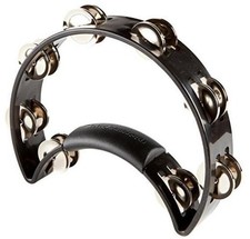RhythmTech RT1010 Tambourine, Nickel Jingles, Black | Nickel jingles;