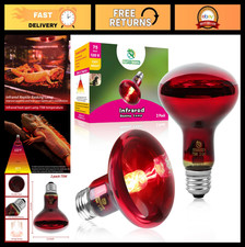 75W Infrared Reptile Heat Lamp Bulbs - 2 Pack Basking Spot Light for Amphibians