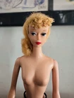 VINTAGE #4 Blonde Ponytail Barbie Doll Blue Eyeliner Solid Body  1960