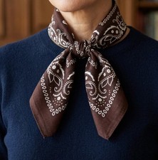Women's Polyester Neckscarf In Brown Paisley Pattern One Size