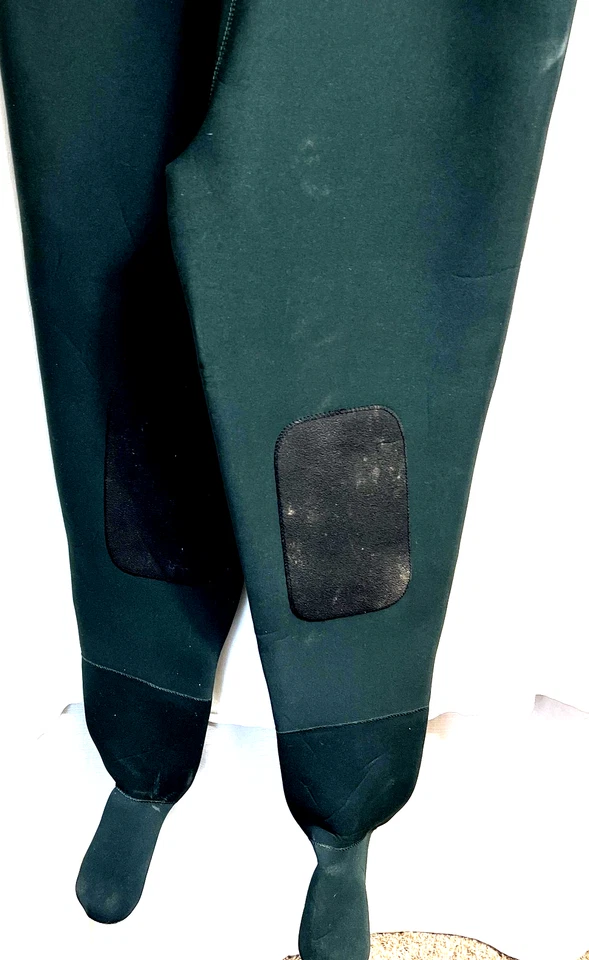 Hodgman Neoprene Chest Waders Men M Stockingfoot Reinforced Knees Green Fishing - Image 2 of 4