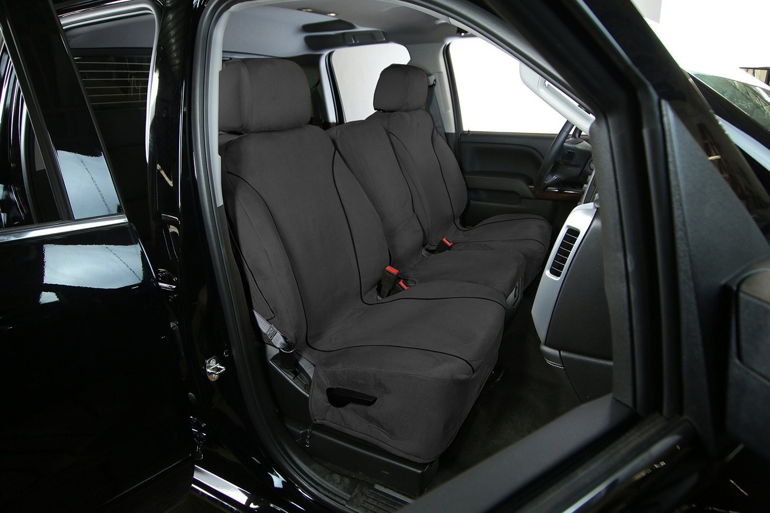 Saddleman 179537-14 Windsor Velour 1st Row Gray Custom Seat Covers