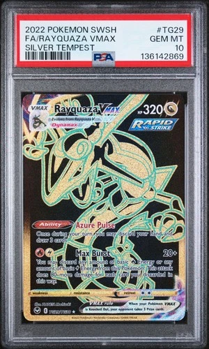 PSA 10!!! Rayquaza Vmax Full Art TG29/TG30 Silver Tempest Pokemon