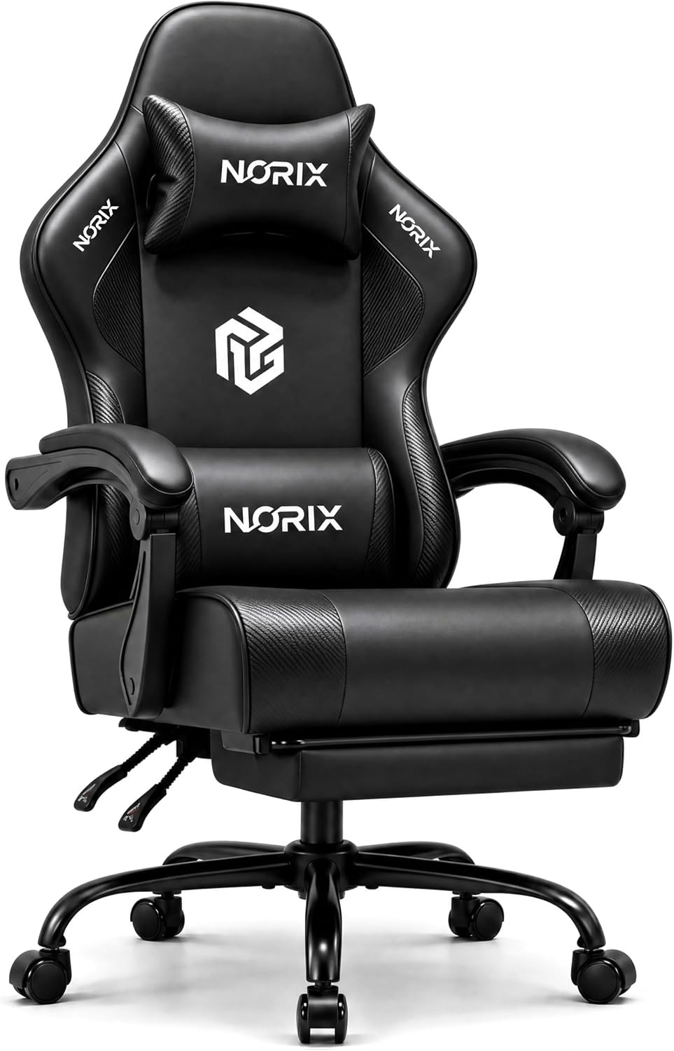 Gaming Chair for Adults with Footrest, Ergonomic Computer Chair,Black