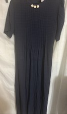 Melissa Collection Vintage Blue Maxi Pleated Front Size 10 ( JA9)