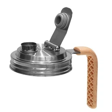 Steel Leak Proof Seal Wide Mouth Drink Juice Mason Jar Lid With Handle Flip Cap