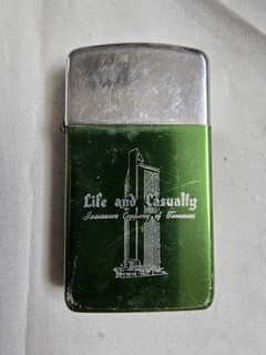 Vintage Park Life And Casualty Insurance Co. Of Tennessee Flip Top Lighter. RARE