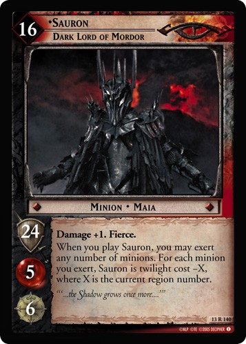 Sauron, Dark Lord of Mordor Moderately Played LOTR: Bloodlines