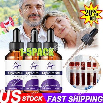 (5 Pack) Glycopezil Blood Support Drops Glyco Pezil Vitamin Supplement 150 Servs