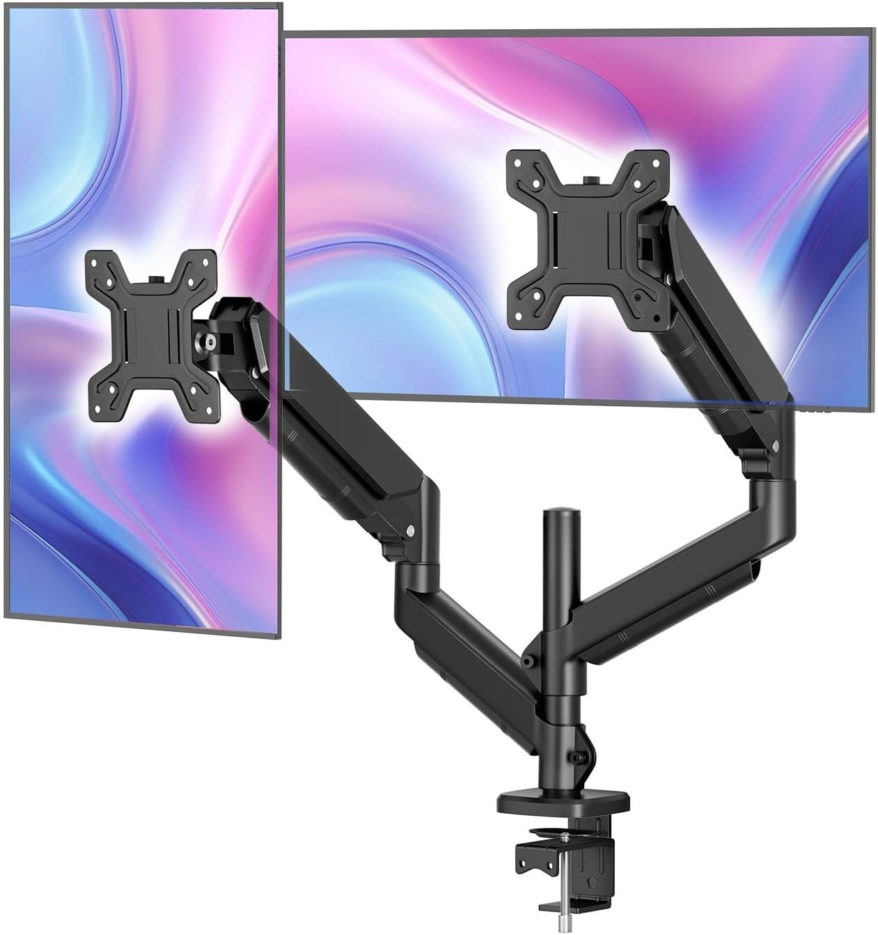 Dual Monitor Stand 13-32in Screen Adjustable Swivel VESA Gas Spring Desk Mount