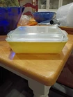 VTG  Pyrex Yellow 1.5 qt Casserole/Refrigerator Dish 0503 with Ribbed Lid 503-C