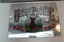 Vintage Union Pacific Rail Road Stag Design Unframed Mirror 11 x 8 Inch