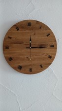 Handgefertigte Eichenholz Wanduhr