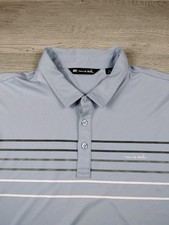 Travis Mathew Shirt 2XL Blue Performance Golf Polo XXL UPF UV Polyester Stretch