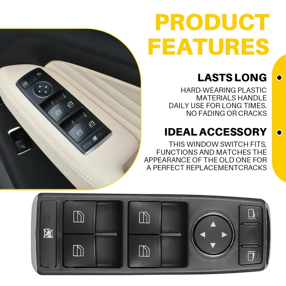 For Mercedes A-CLASS B-CLASS CLA W176 W246 X166 GLA Window Switch 1669054300 - Image 4 of 4